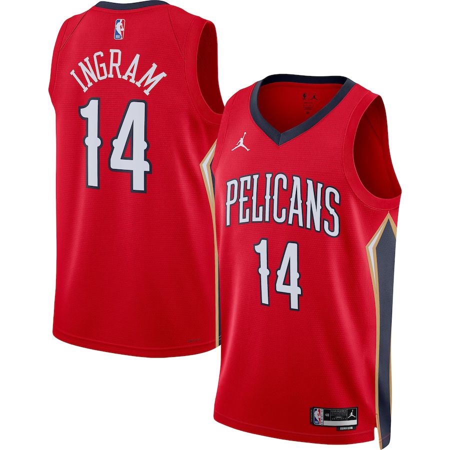 Men New Orleans Pelicans #14 Brandon Ingram Jordan Brand Red 2022-23 Statement Edition Swingman NBA Jersey